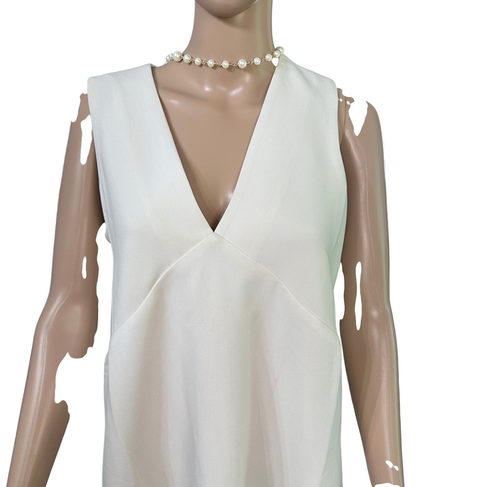 Banana Republic Ivory Sleeveless V Neck Shift Dress Size‎ 8
